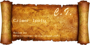 Czimer Ipoly névjegykártya
